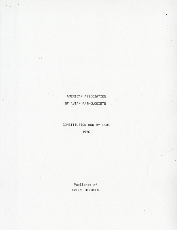 Item from a series of AAAP records containing meeting minutes and annual reports of the Board of Directors, newsletters, reports, financial statements, and copies of the constitution and bylaws.