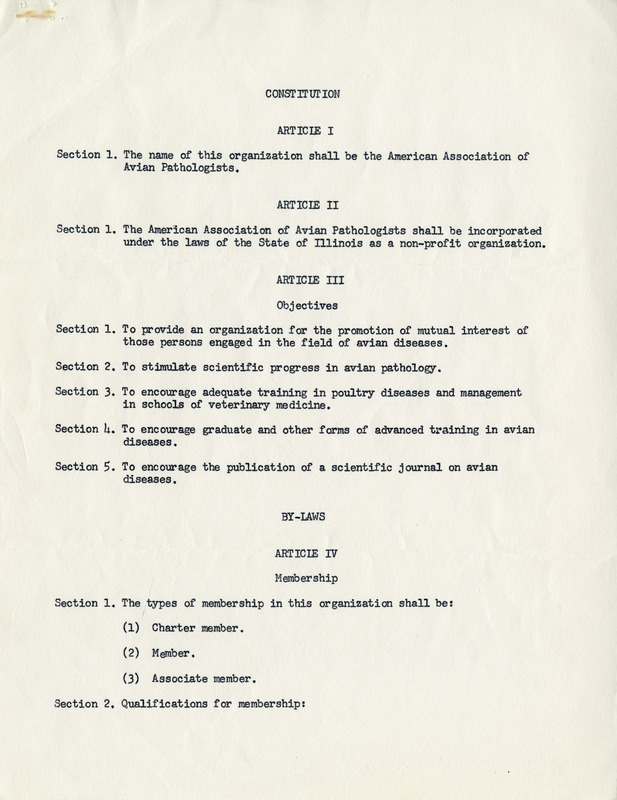 Item from a series of AAAP records containing materials that document the formation of the Association, including correspondence between many charter members.