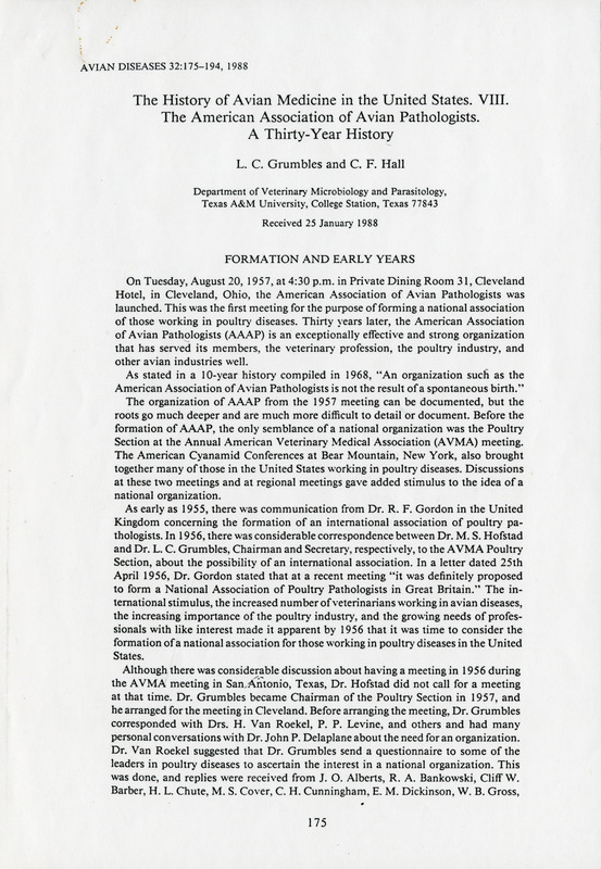 Item from a series of AAAP records containing materials that document the formation of the Association, including correspondence between many charter members.