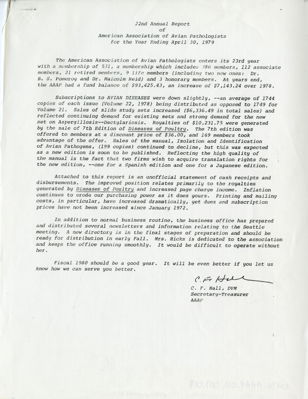 Item from a series of AAAP records containing the meeting minutes and annual reports of the Board of Directors, newsletters, reports, financial statements, and copies of the constitution and bylaws.