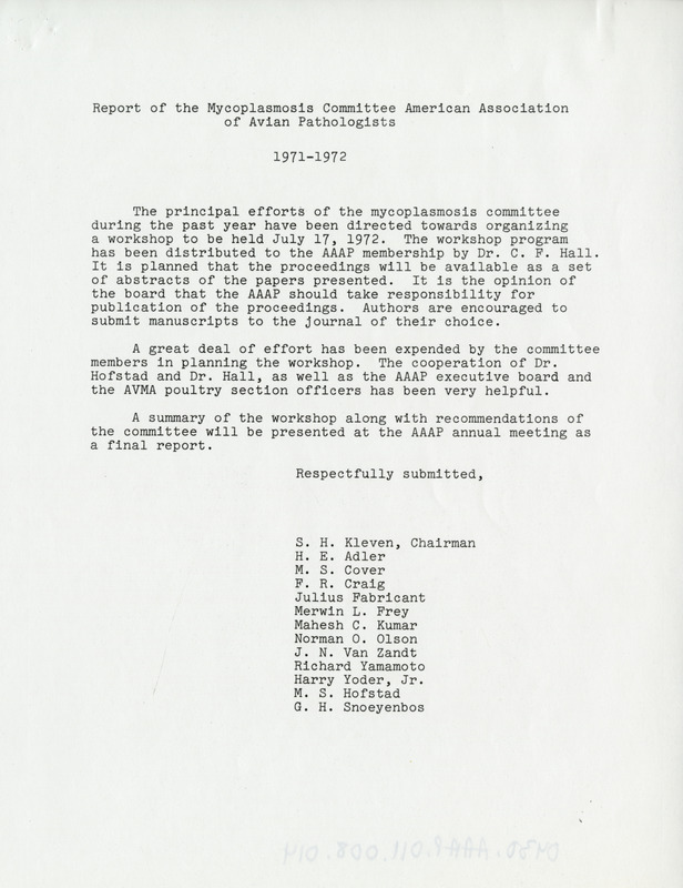 Item from a series of AAAP records containing the meeting minutes and annual reports of the Board of Directors, newsletters, reports, financial statements, and copies of the constitution and bylaws.