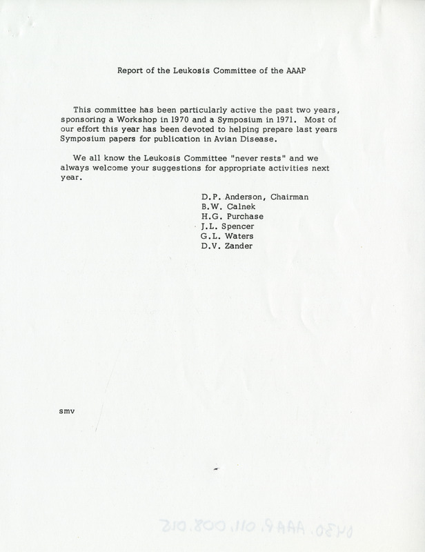 Item from a series of AAAP records containing the meeting minutes and annual reports of the Board of Directors, newsletters, reports, financial statements, and copies of the constitution and bylaws.