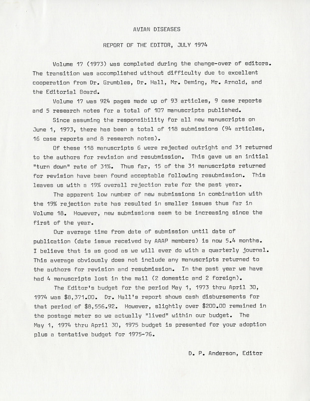 Item from a series of AAAP records containing the meeting minutes and annual reports of the Board of Directors, newsletters, reports, financial statements, and copies of the constitution and bylaws.