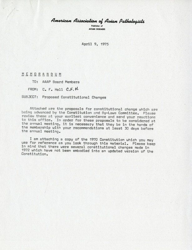 Item from a series of AAAP records containing the meeting minutes and annual reports of the Board of Directors, newsletters, reports, financial statements, and copies of the constitution and bylaws.