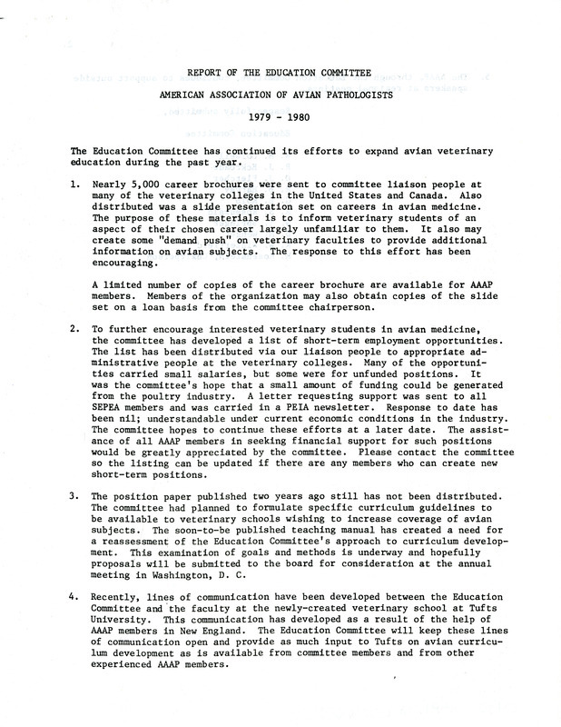 Item from a series of AAAP records containing meeting minutes and annual reports of the Board of Directors, newsletters, reports, financial statements, and copies of the constitution and bylaws.