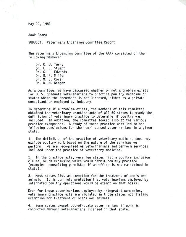Item from a series of AAAP records containing meeting minutes and annual reports of the Board of Directors, newsletters, reports, financial statements, and copies of the constitution and bylaws.