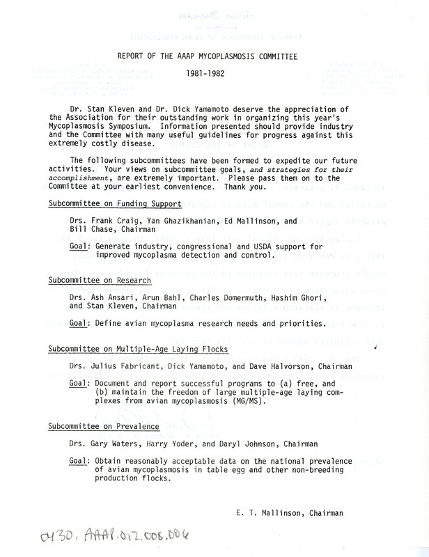 Item from a series of AAAP records containing meeting minutes and annual reports of the Board of Directors, newsletters, reports, financial statements, and copies of the constitution and bylaws.