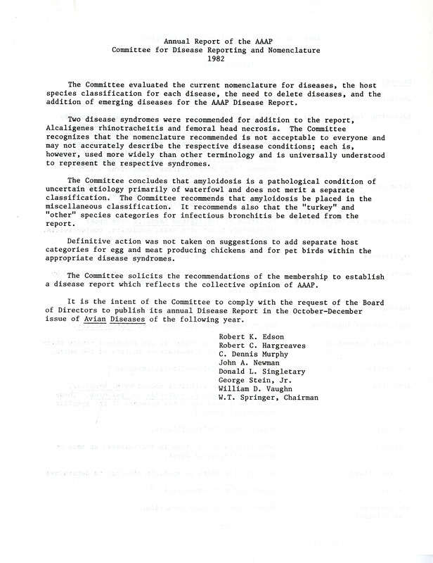 Item from a series of AAAP records containing meeting minutes and annual reports of the Board of Directors, newsletters, reports, financial statements, and copies of the constitution and bylaws.