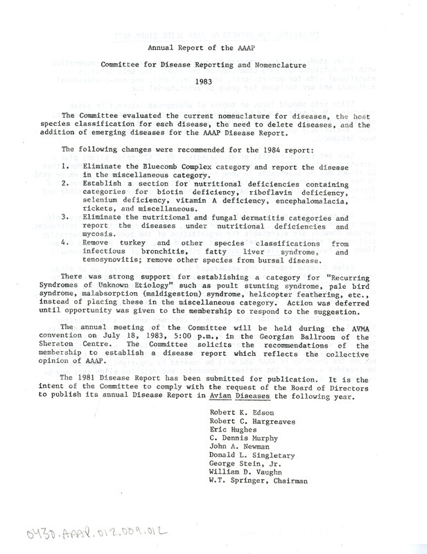 Item from a series of AAAP records containing meeting minutes and annual reports of the Board of Directors, newsletters, reports, financial statements, and copies of the constitution and bylaws.