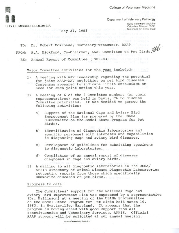 Item from a series of AAAP records containing meeting minutes and annual reports of the Board of Directors, newsletters, reports, financial statements, and copies of the constitution and bylaws.