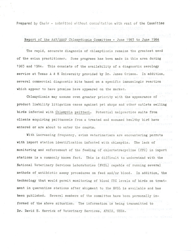 Item from a series of AAAP records containing meeting minutes and annual reports of the Board of Directors, newsletters, reports, financial statements, and copies of the constitution and bylaws.