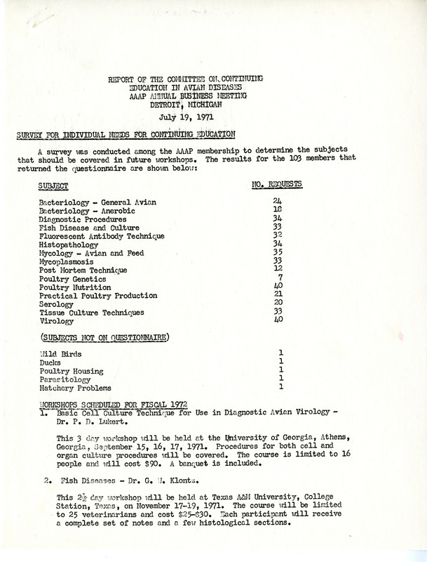 Item from a series of AAAP records containing meeting minutes and annual reports of the Board of Directors, newsletters, reports, financial statements, and copies of the constitution and bylaws.