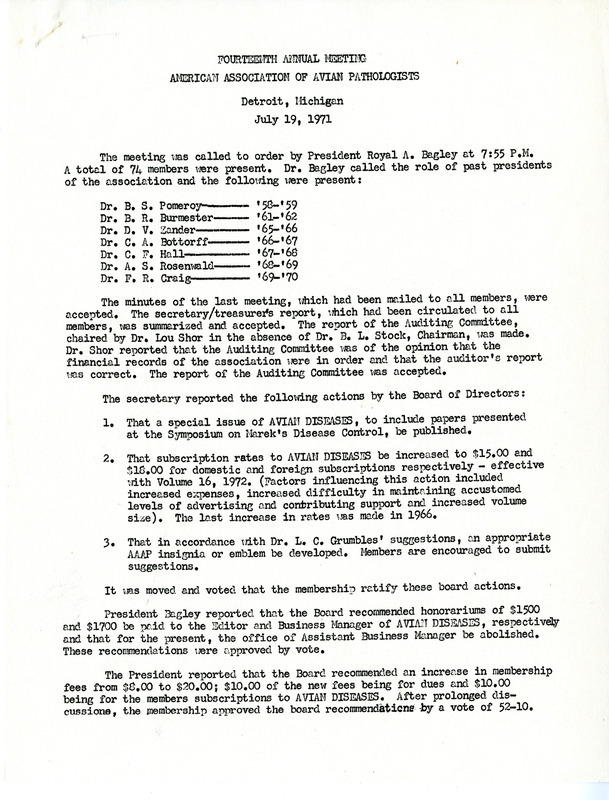 Item from a series of AAAP records containing meeting minutes and annual reports of the Board of Directors, newsletters, reports, financial statements, and copies of the constitution and bylaws.