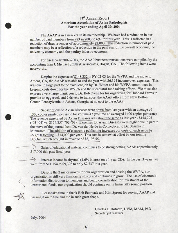 Item from a series of AAAP records containing meeting minutes and annual reports of the Board of Directors, newsletters, reports, financial statements, and copies of the constitution and by-laws.