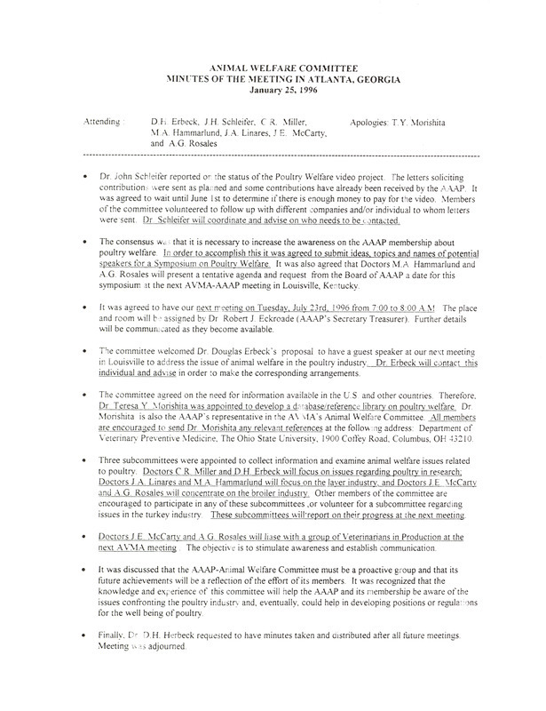 Item from a series of AAAP records containing meeting minutes and annual reports of the Board of Directors, newsletters, reports, financial statements, and copies of the constitution and bylaws. Annotation: As per the folder title, the geographic location is Reno, Nevada. However, as per the actual item, it is Atlanta, Georgia.