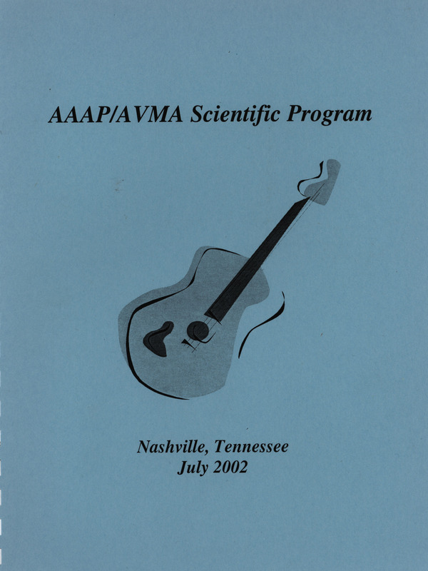 Schedule and notes for the annual American Association of Avian Pathologists meeting from July 2002 held in Nashville, Tennessee.