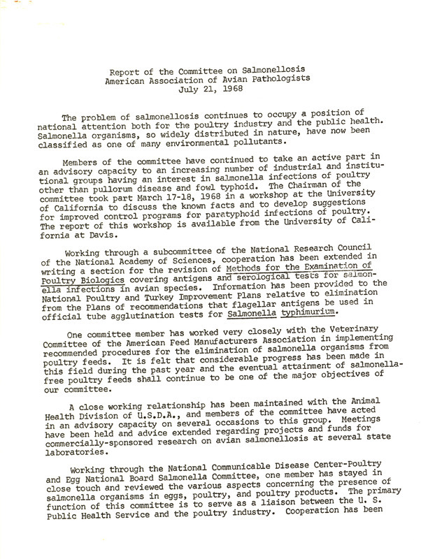 Item from a series of AAAP records containing committee member assignments, membership committee interest surveys, committee reports and correspondence that reflect the varied interests of the Association.