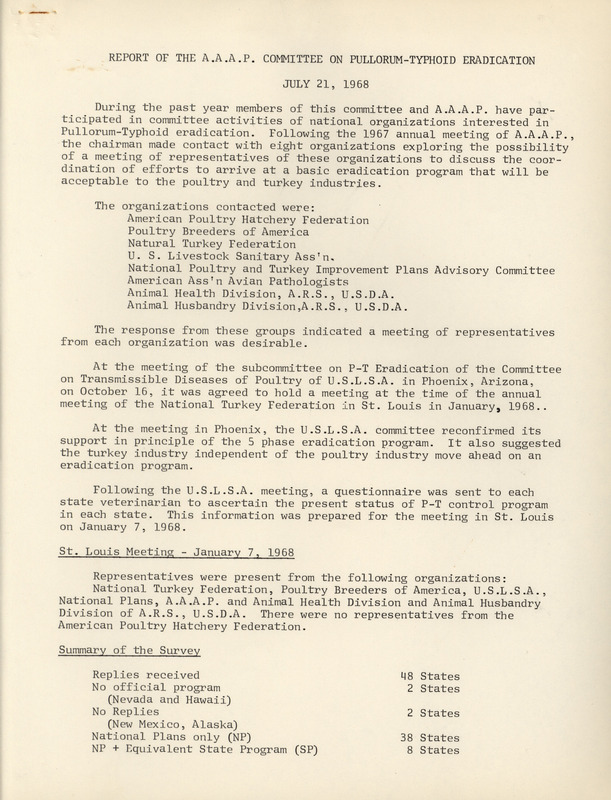 Item from a series of AAAP records containing committee member assignments, membership committee interest surveys, committee reports and correspondence that reflect the varied interests of the Association.