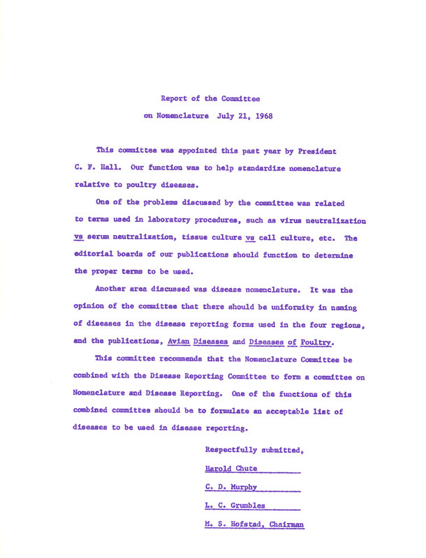 Item from a series of AAAP records containing committee member assignments, membership committee interest surveys, committee reports and correspondence that reflect the varied interests of the Association.