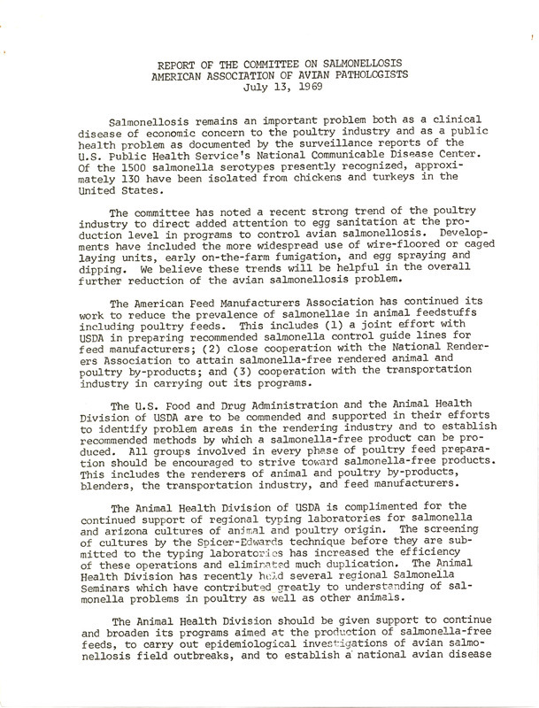 Item from a series of AAAP records containing committee member assignments, membership committee interest surveys, committee reports and correspondence that reflect the varied interests of the Association.