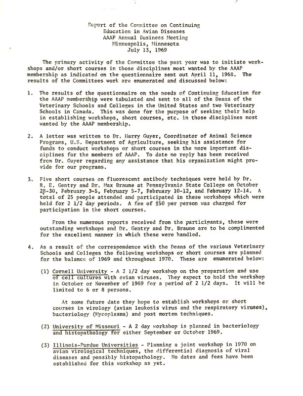 Item from a series of AAAP records containing committee member assignments, membership committee interest surveys, committee reports and correspondence that reflect the varied interests of the Association.