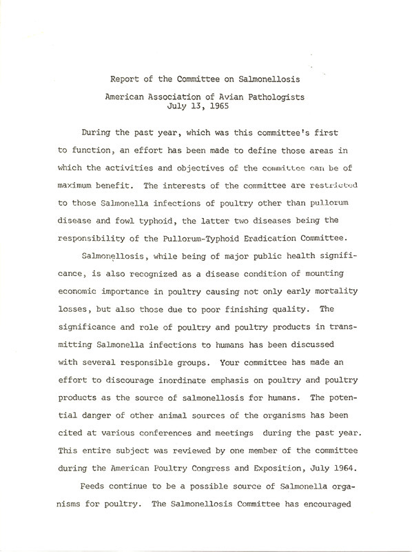 Item from a series of AAAP records containing committee member assignments, membership committee interest surveys, committee reports and correspondence that reflect the varied interests of the Association.