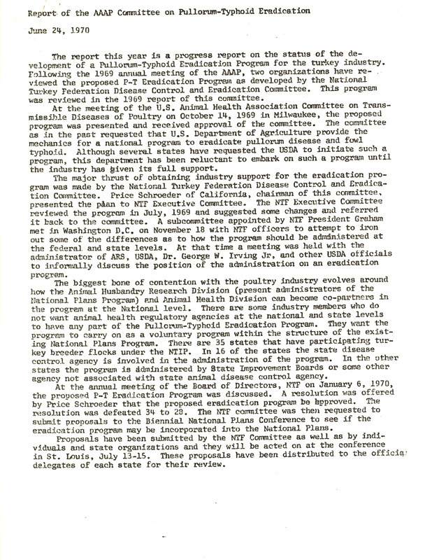 Item from a series of AAAP records containing committee member assignments, membership committee interest surveys, committee reports and correspondence that reflect the varied interests of the Association.