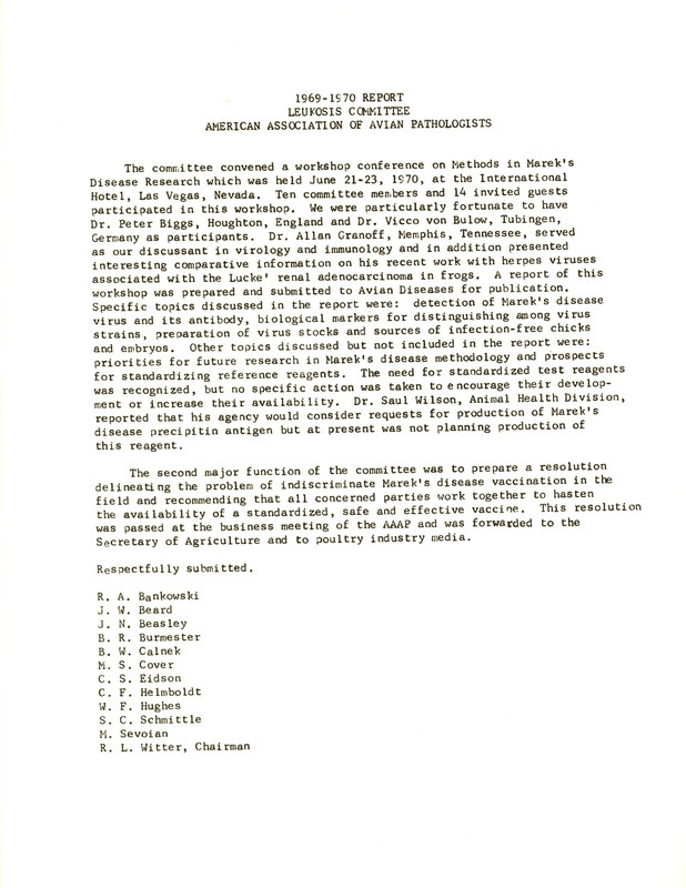 Item from a series of AAAP records containing committee member assignments, membership committee interest surveys, committee reports and correspondence that reflect the varied interests of the Association.