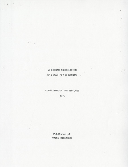 Item from a series of AAAP records containing meeting minutes and annual reports of the Board of Directors, newsletters, reports, financial statements, and copies of the constitution and bylaws.