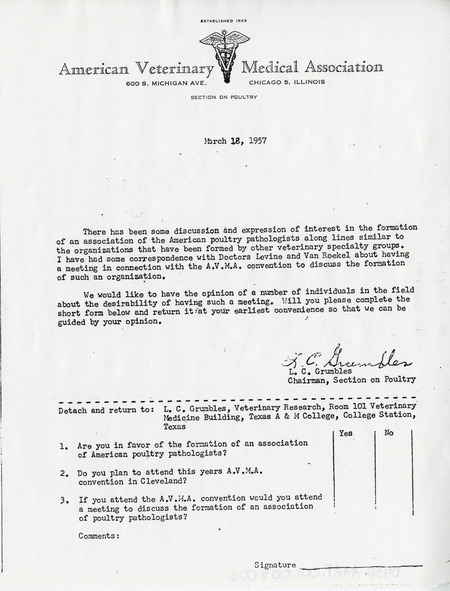 Item from a series of AAAP records containing materials that document the formation of the Association, including correspondence between many charter members.