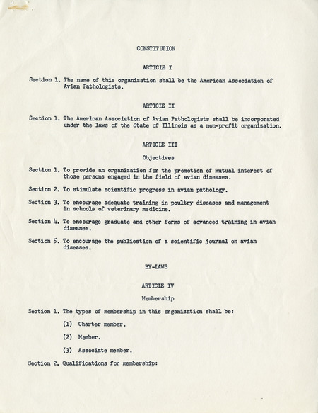 Item from a series of AAAP records containing materials that document the formation of the Association, including correspondence between many charter members.
