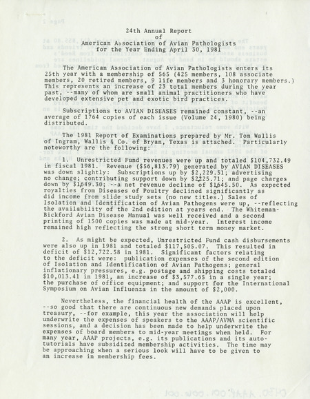 Item from a series of AAAP records containing committee member assignments, membership committee interest surveys, committee reports, and correspondence that reflect the varied interests of the Association.