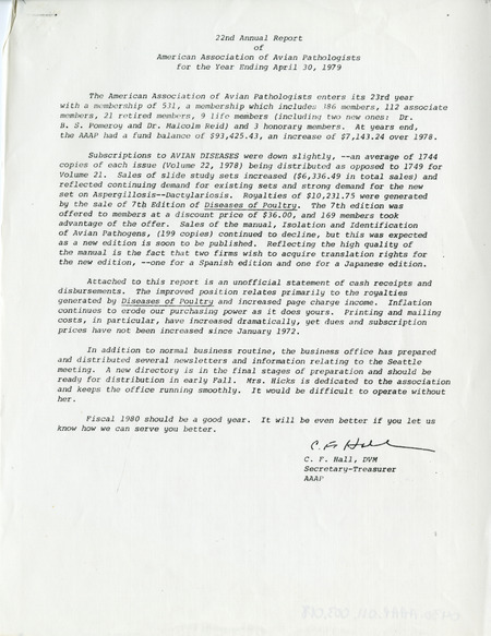 Item from a series of AAAP records containing the meeting minutes and annual reports of the Board of Directors, newsletters, reports, financial statements, and copies of the constitution and bylaws.