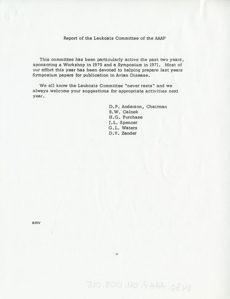 Item from a series of AAAP records containing the meeting minutes and annual reports of the Board of Directors, newsletters, reports, financial statements, and copies of the constitution and bylaws.