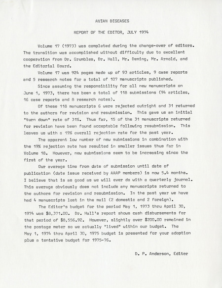 Item from a series of AAAP records containing the meeting minutes and annual reports of the Board of Directors, newsletters, reports, financial statements, and copies of the constitution and bylaws.