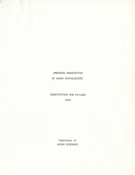 Item from a series of AAAP records containing the meeting minutes and annual reports of the Board of Directors, newsletters, reports, financial statements, and copies of the constitution and bylaws.