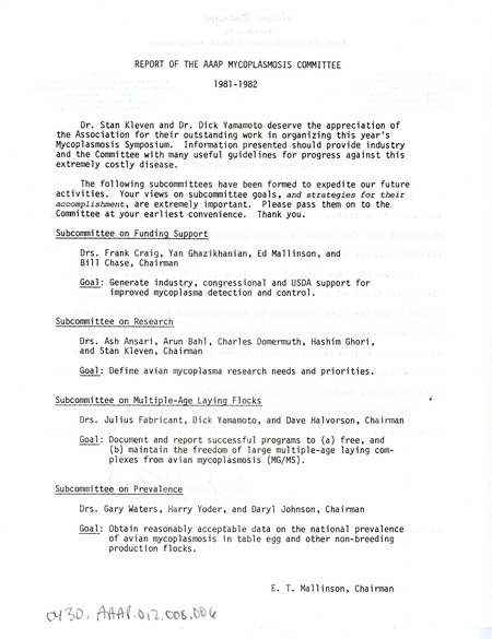 Item from a series of AAAP records containing meeting minutes and annual reports of the Board of Directors, newsletters, reports, financial statements, and copies of the constitution and bylaws.