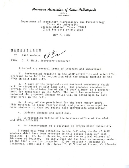 Item from a series of AAAP records containing meeting minutes and annual reports of the Board of Directors, newsletters, reports, financial statements, and copies of the constitution and bylaws.