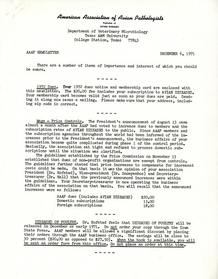 Item from a series of AAAP records containing meeting minutes and annual reports of the Board of Directors, newsletters, reports, financial statements, and copies of the constitution and bylaws. Annotation: Signed by Charlie Hall.