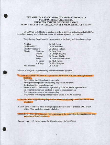 Item from a series of AAAP records containing meeting minutes and annual reports of the Board of Directors, newsletters, reports, financial statements, and copies of the constitution and by-laws. Annotation: As per the folder title, the geographic location is Washington, D.C. However, as per the actual item, it is Honolulu, Hawaii.