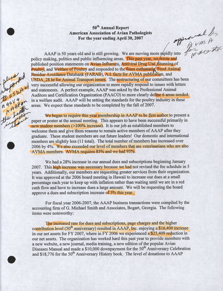 Item from a series of AAAP records containing meeting minutes and annual reports of the Board of Directors, newsletters, reports, financial statements, and copies of the constitution and by-laws.