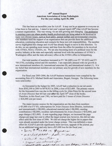 Item from a series of AAAP records containing meeting minutes and annual reports of the Board of Directors, newsletters, reports, financial statements, and copies of the constitution and by-laws.