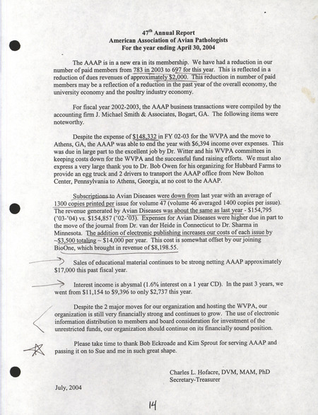 Item from a series of AAAP records containing meeting minutes and annual reports of the Board of Directors, newsletters, reports, financial statements, and copies of the constitution and by-laws.