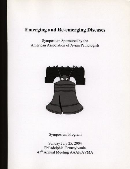 Schedule and notes from an American Association of Avian Pathologists symposium about emerging and re-emerging avian diseases held on July 25, 2004.