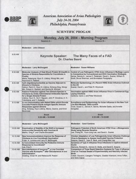Item from a series of AAAP records containing symposia files consisting of speaker invitations, registration information, presentation topics, and proceedings.