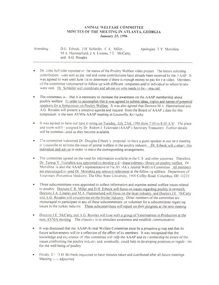 Item from a series of AAAP records containing meeting minutes and annual reports of the Board of Directors, newsletters, reports, financial statements, and copies of the constitution and bylaws. Annotation: As per the folder title, the geographic location is Reno, Nevada. However, as per the actual item, it is Atlanta, Georgia.