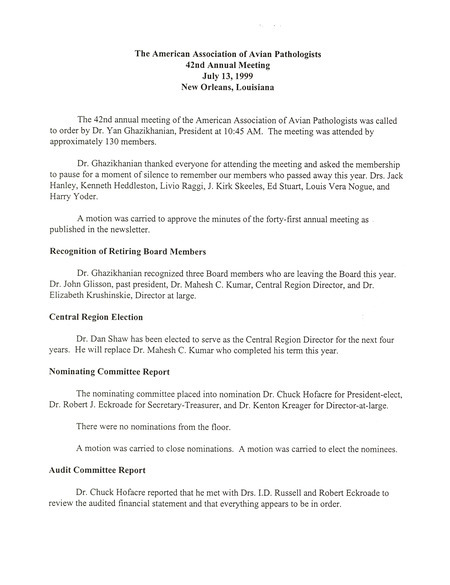 Item from a series of AAAP records containing meeting minutes and annual reports of the Board of Directors, newsletters, reports, financial statements, and copies of the constitution and bylaws. Annotation: As per the folder title, the geographic location is Salt Lake City, Utah. However, as per the actual item, it is New Orleans, Louisiana.
