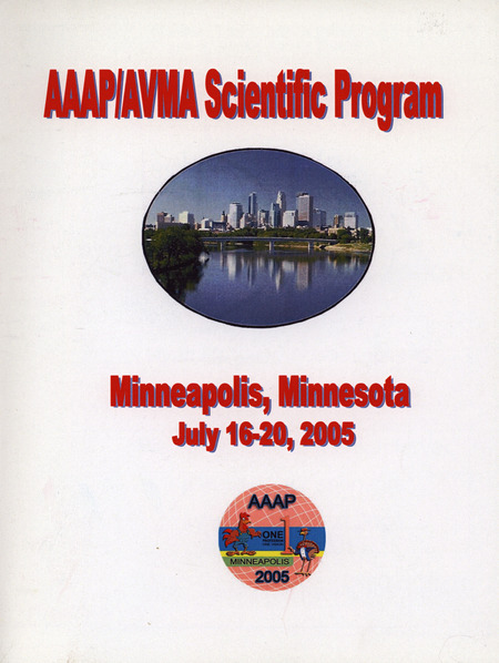 Schedule and notes for the annual American Association of Avian Pathologists meeting from July 2005 in Minneapolis, Minnesota.