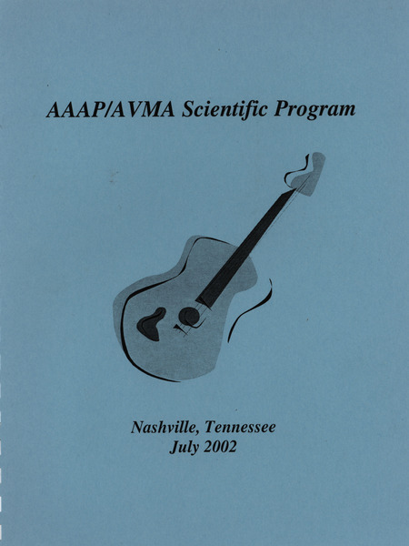 Schedule and notes for the annual American Association of Avian Pathologists meeting from July 2002 held in Nashville, Tennessee.