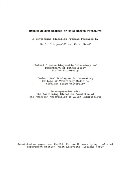 Item from a series of AAAP records containing slide study sets which consist of slides and their accompanying texts. The slide study sets mainly cover poultry diseases and their diagnosis, but also include other topics such as biotechnology in avian medicine and careers in avian medicine.